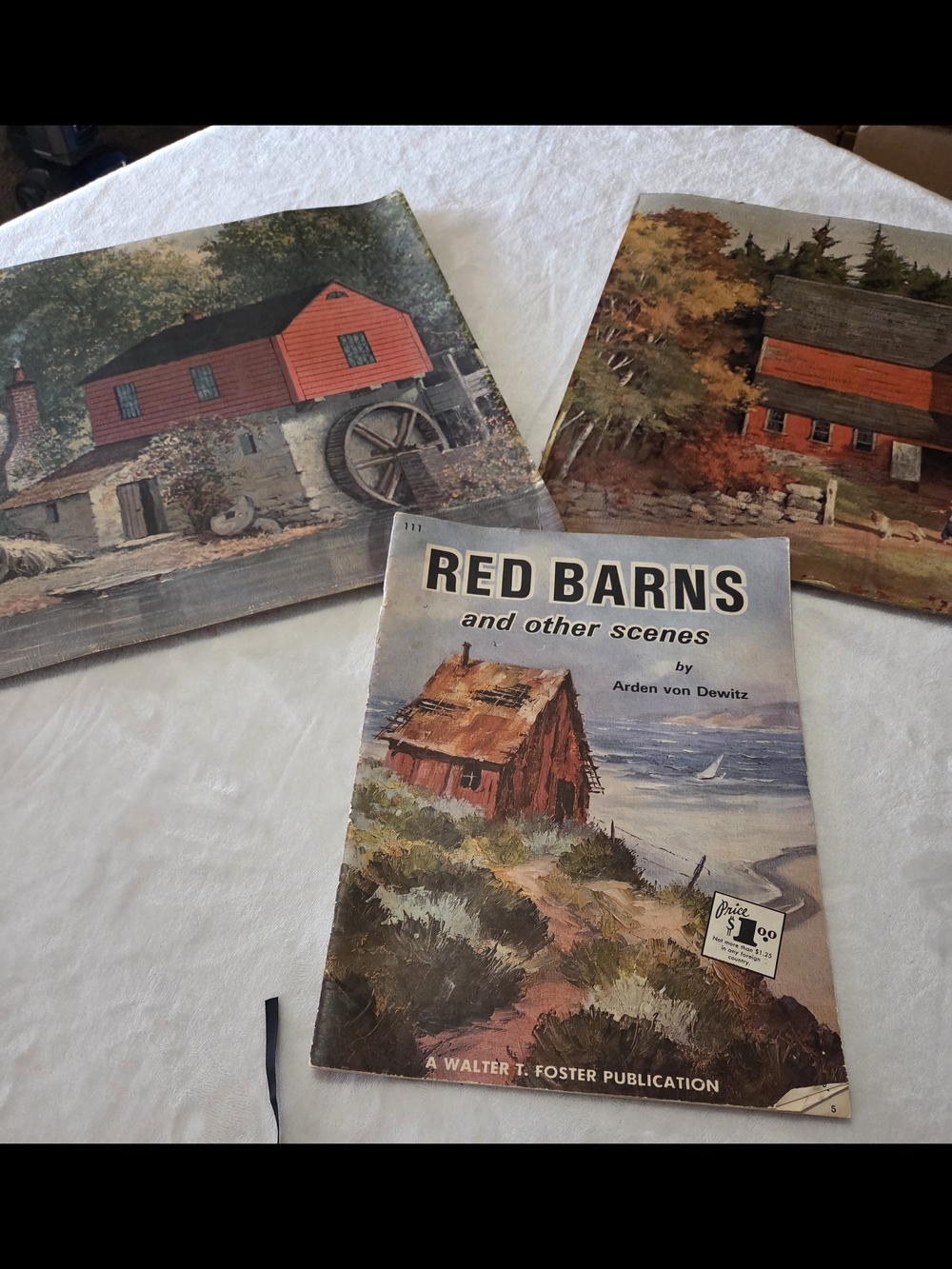 Lithograph Prints Red Barns, Red Barn Magazine, E Thomas, Brightwell